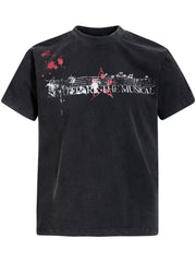 Men's graphic short-sleeve T-shirt in a slightly stretchy cotton-spandex blend.