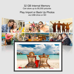 10.1-inch Frameo smart WiFi digital picture frame: 32GB, 1280x800 IPS HD touch screen, wall-mountable