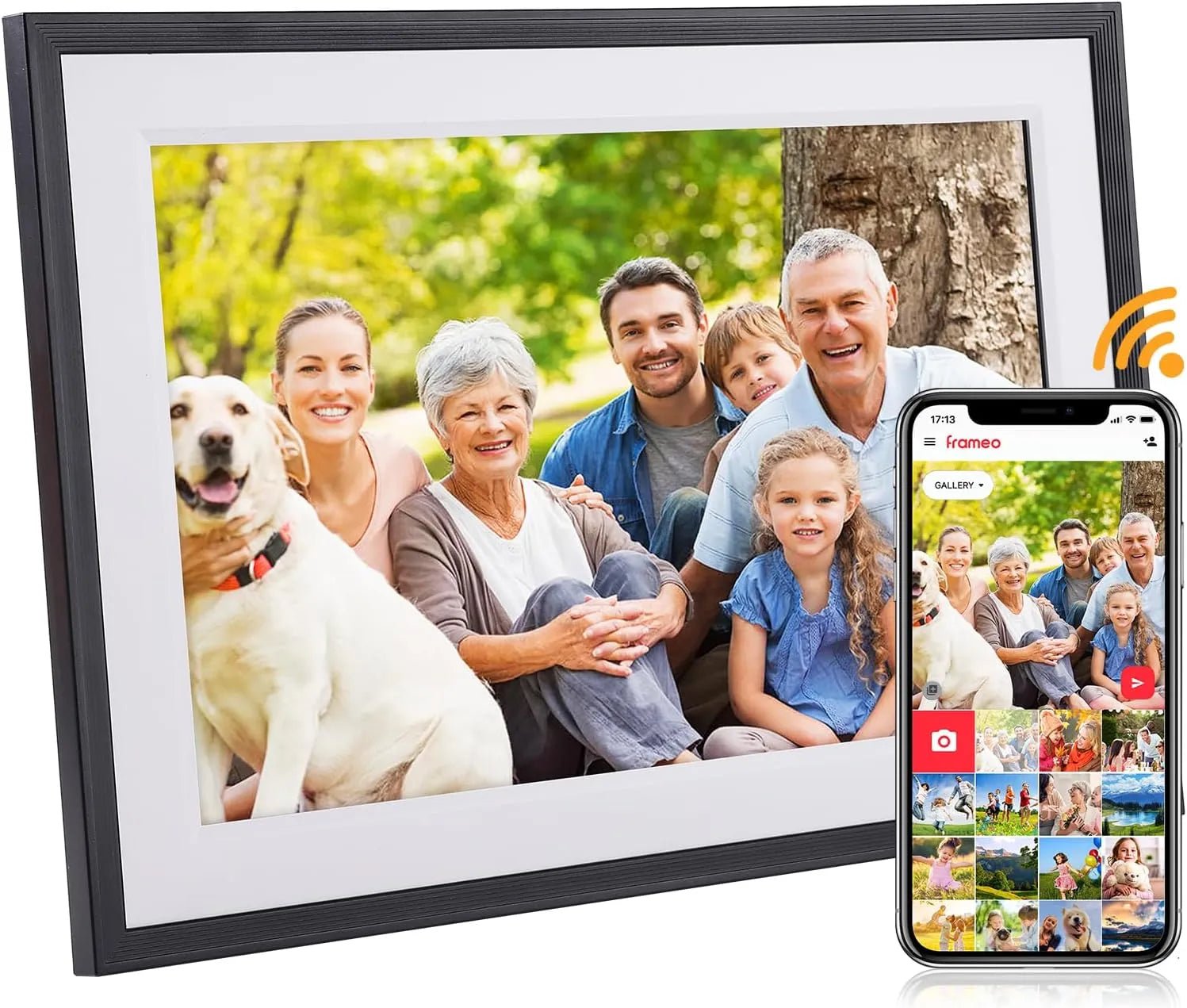 10.1-inch Frameo smart WiFi digital picture frame: 32GB, 1280x800 IPS HD touch screen, wall-mountable European regulations / YM102