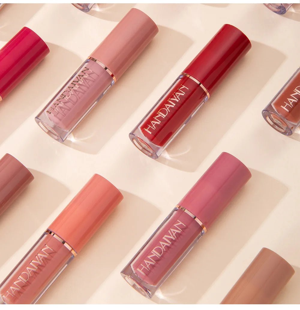 12Color Liquid Lipstick Lip Gloss Sets Matte Red Velvet Long Lasting Waterproof Non Stick Cup Sexy Fashion Lips Makeup Cosmetics 12pcs