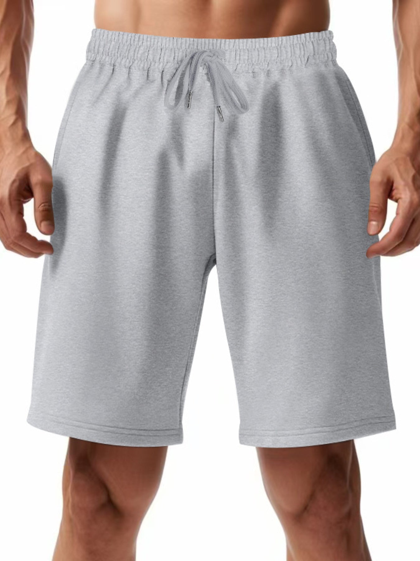 Men's casual shorts with a drawstring waist, available in regular and plus sizes.