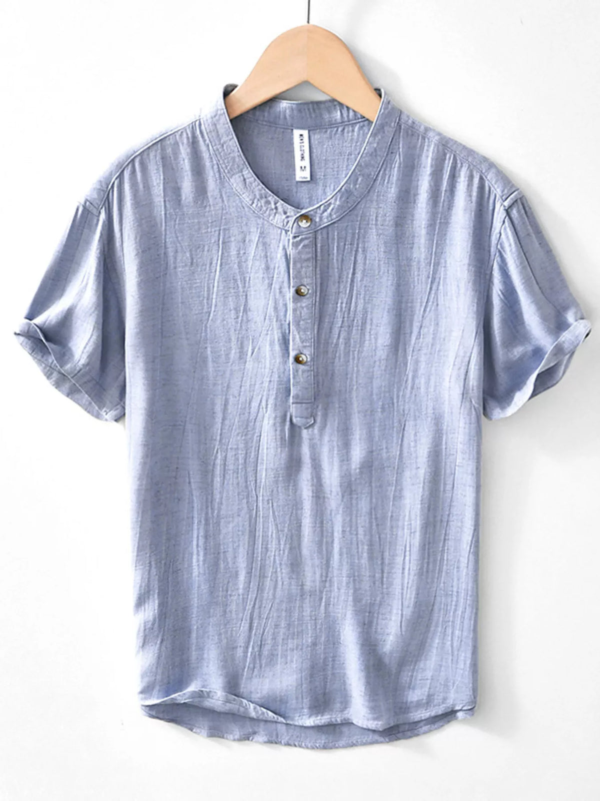 Men's short-sleeve blouse featuring button detailing and a plus-size range.