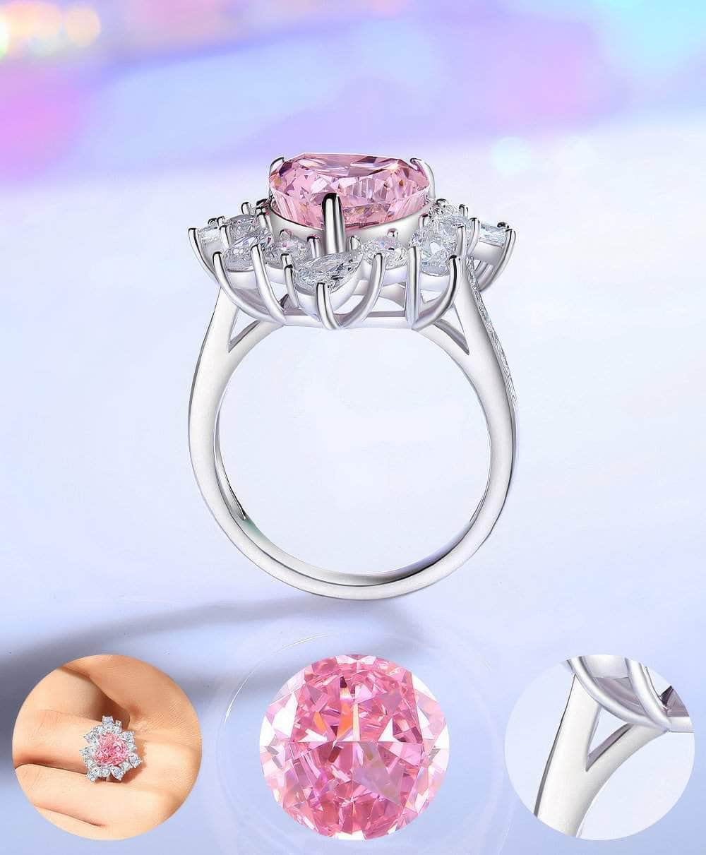 2.32 Ct Prong Setting Irregular-Shaped Heart Deco Lab Diamond Pink Sapphire Ring