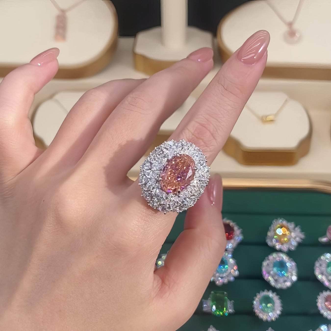 2.32 Ct Prong-Setting Lab-Generated Diamond Cocktail Halo Ring