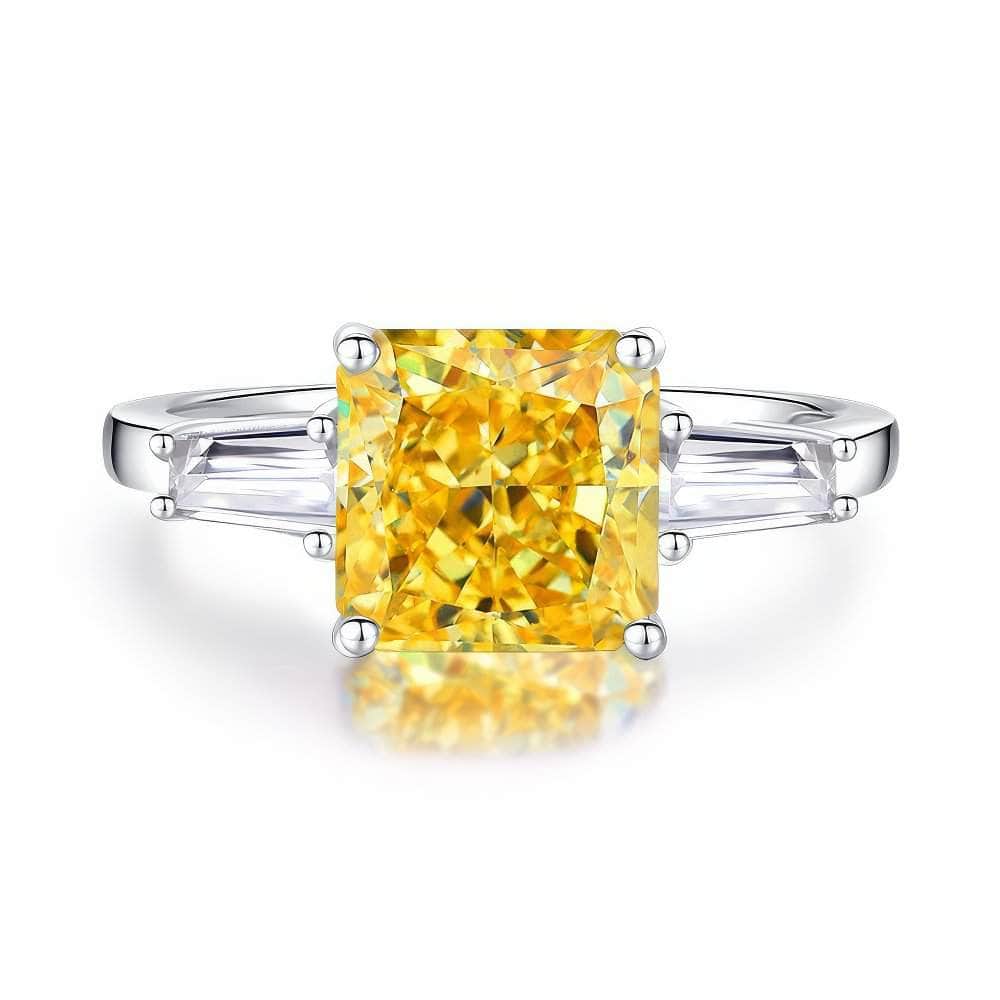 2.32 Ct Radiant Cut Lab-Created Gemstone Diamond 14k Gold Ring 6 US / Canary