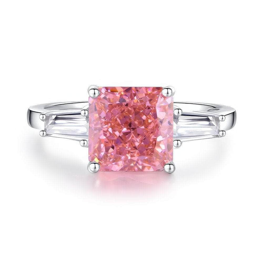 2.32 Ct Radiant Cut Lab-Created Gemstone Diamond 14k Gold Ring 6 US / Padparadscha