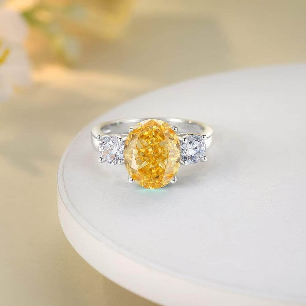 2.51 Ct Three-Stone Yellow Lab Grown Diamond Ring
