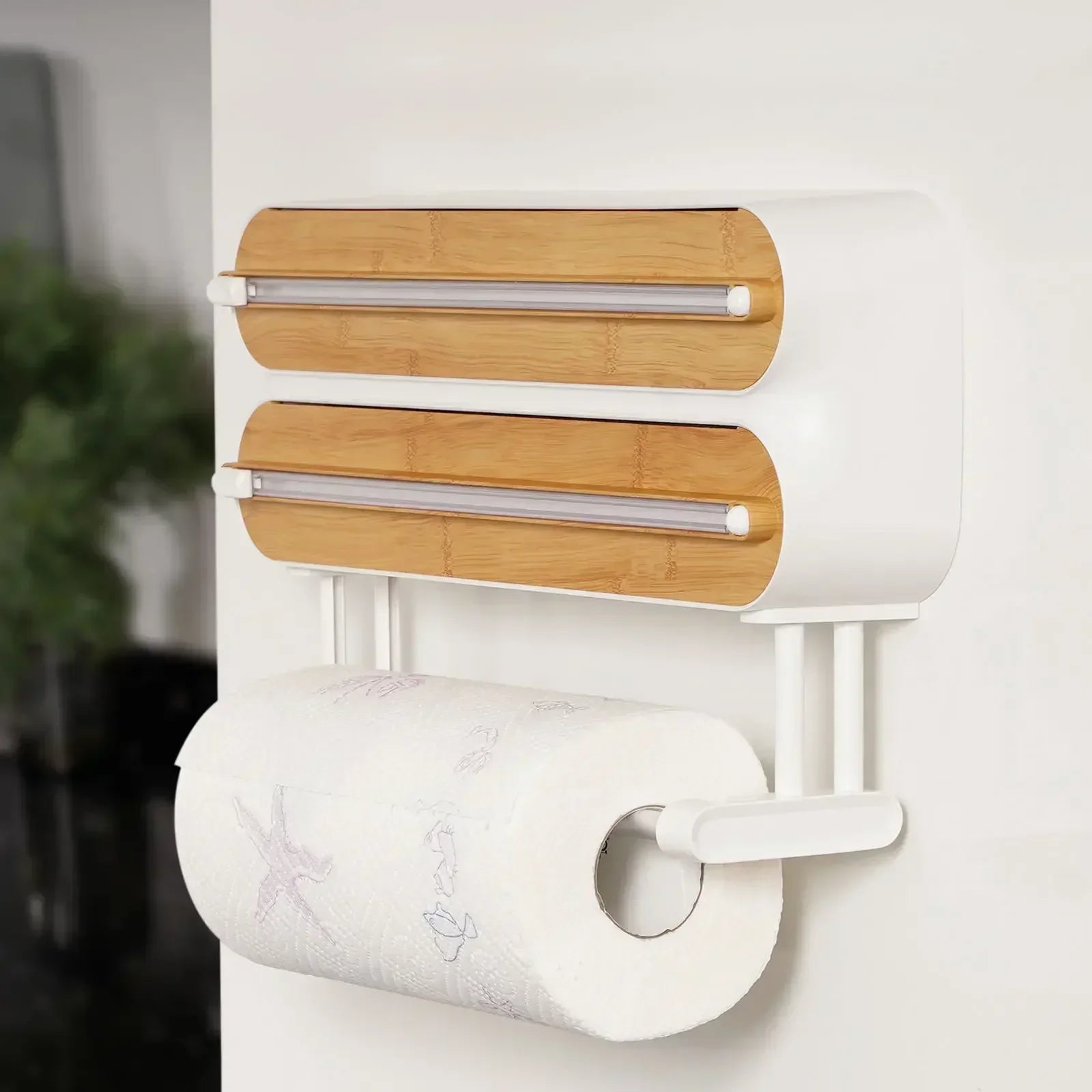 3-in-1 aluminum wrap cutter: wall-mount, paper towel holder B / CN