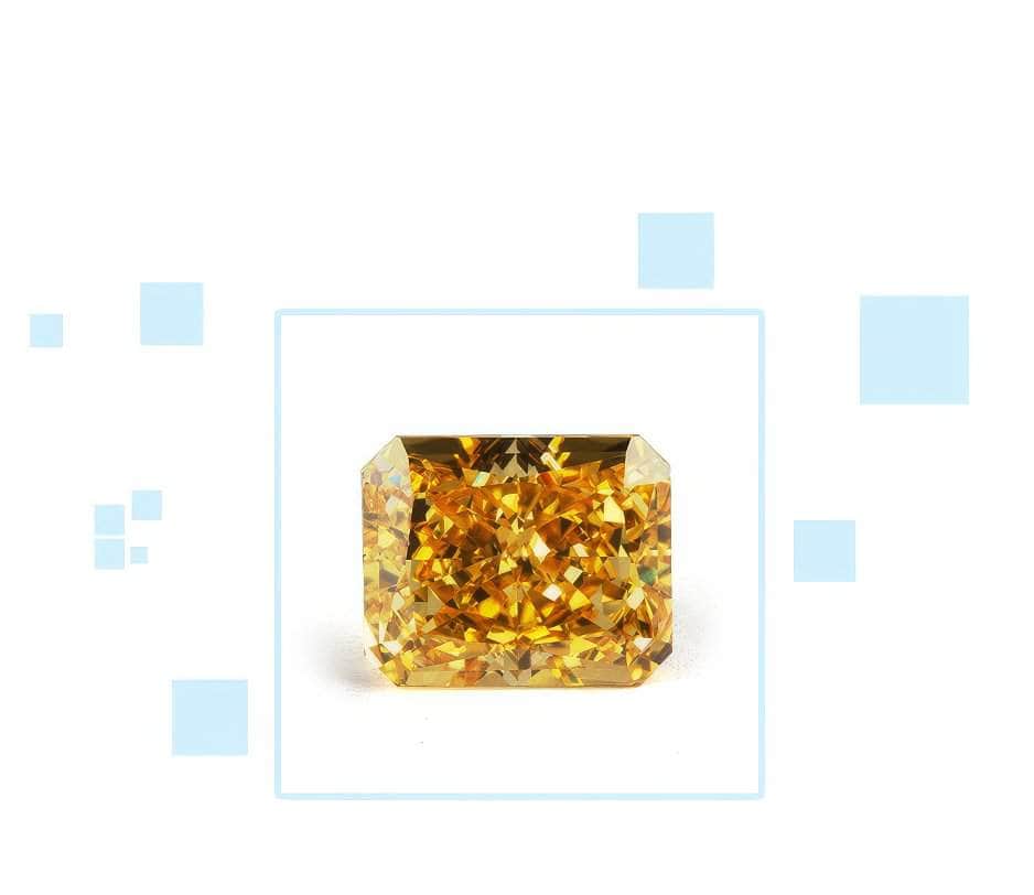 3 Set Canary Yellow Emerald Cut Rectangular Lab Grown Diamond Gemstone