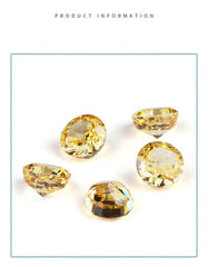 3 Set Canary Yellow Round Cut Lab Grown Diamond Gemstone