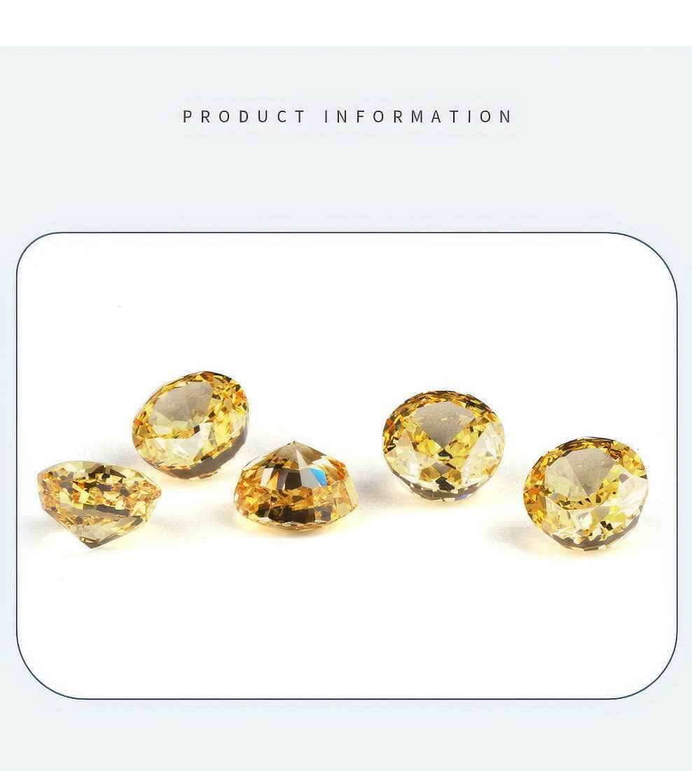 3 Set Canary Yellow Round Cut Lab Grown Diamond Gemstone