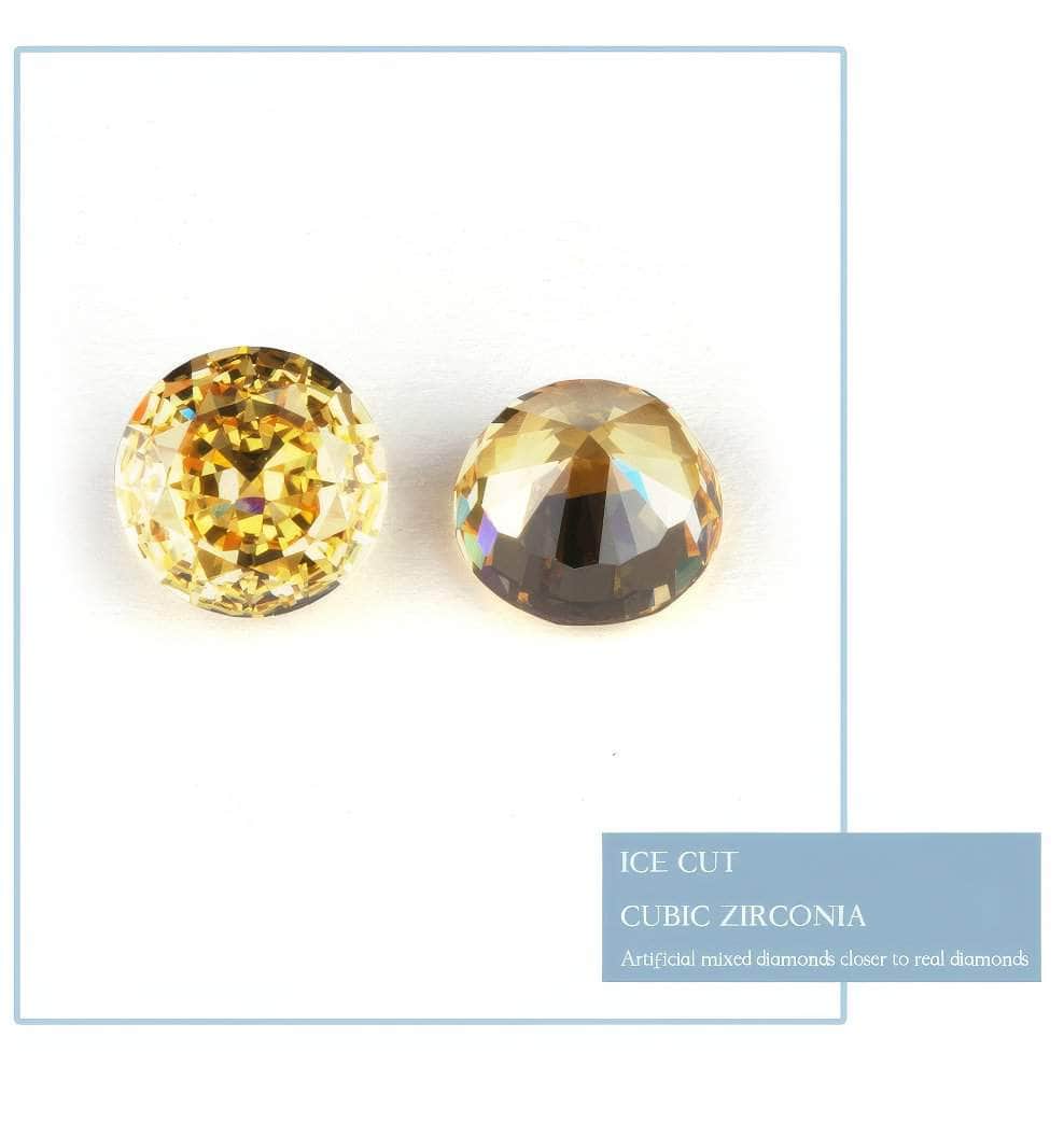 3 Set Canary Yellow Round Cut Lab Grown Diamond Gemstone