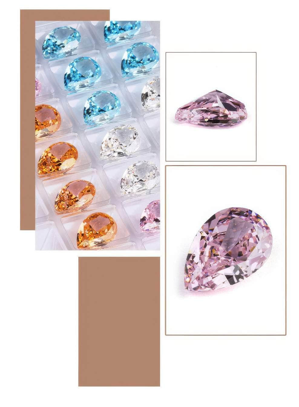 3-Set Light Pink Pear Cut Lab Grown Diamond Gemstone