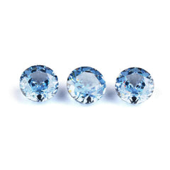 3 Set Of Blue Sapphire Round Cut Lab Grown Diamond Gemstone