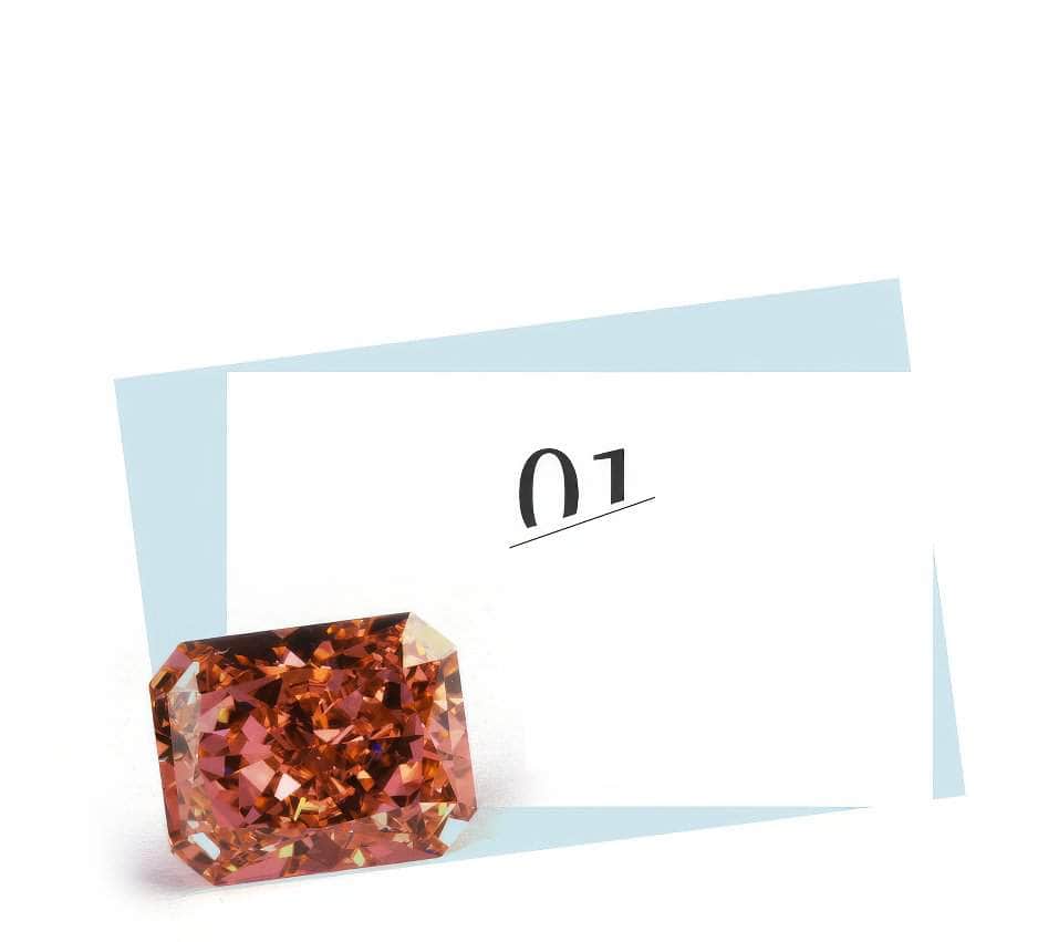3 Set Of Morganite Emerald Cut Rectangular Lab Grown Diamond Gemstone