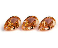 3 Set Of Morganite Pear Cut Lab Grown Diamond Gemstone