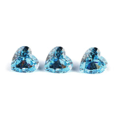 3-Set Sea Blue Heart Cut Lab Grown Diamond Gemstone