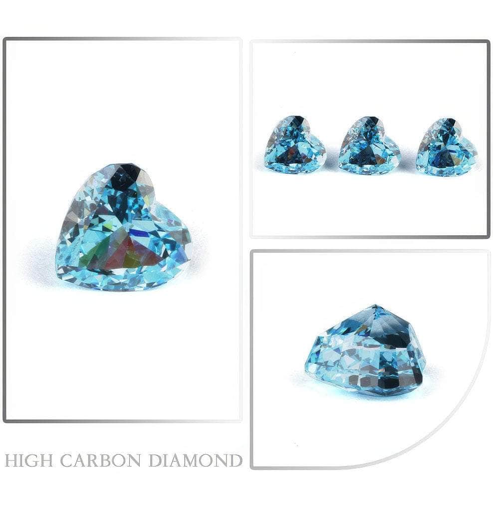 3-Set Sea Blue Heart Cut Lab Grown Diamond Gemstone