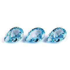 3 Set Sea Blue Pear Cut Lab Grown Diamond Gemstone