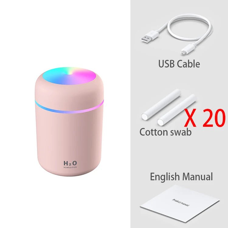 300ml Portable Mini USB Aroma Diffuser Pink 20 Filters