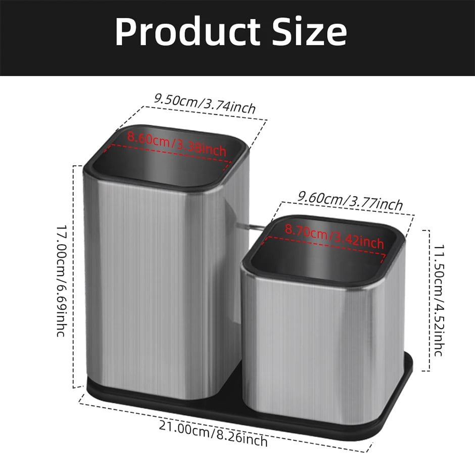 360° Rotation Utensil Holder - Multifunctional Kitchen Storage Organizer for Forks, Chopsticks set A