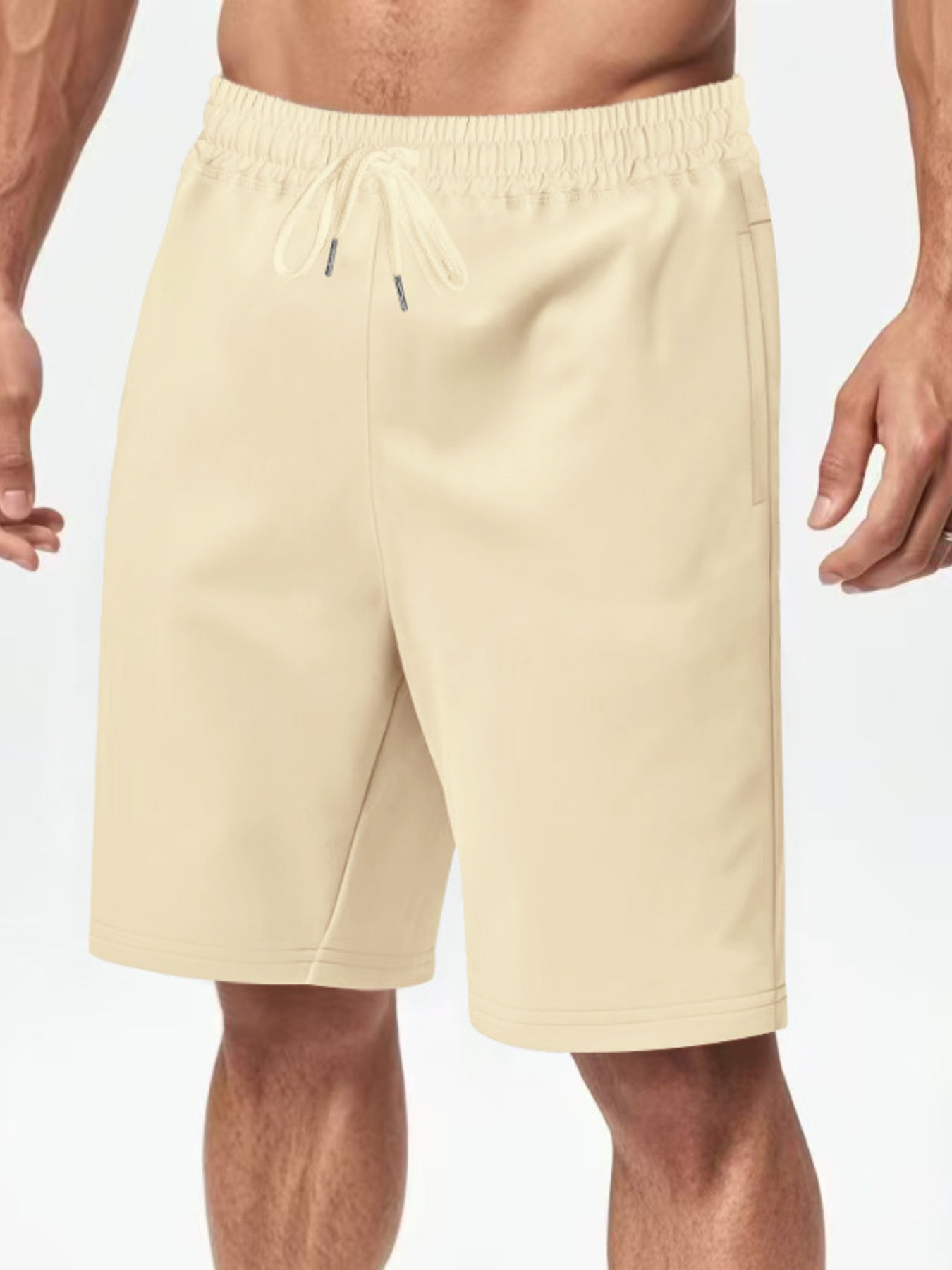 Men's casual shorts with a drawstring waist, available in regular and plus sizes.