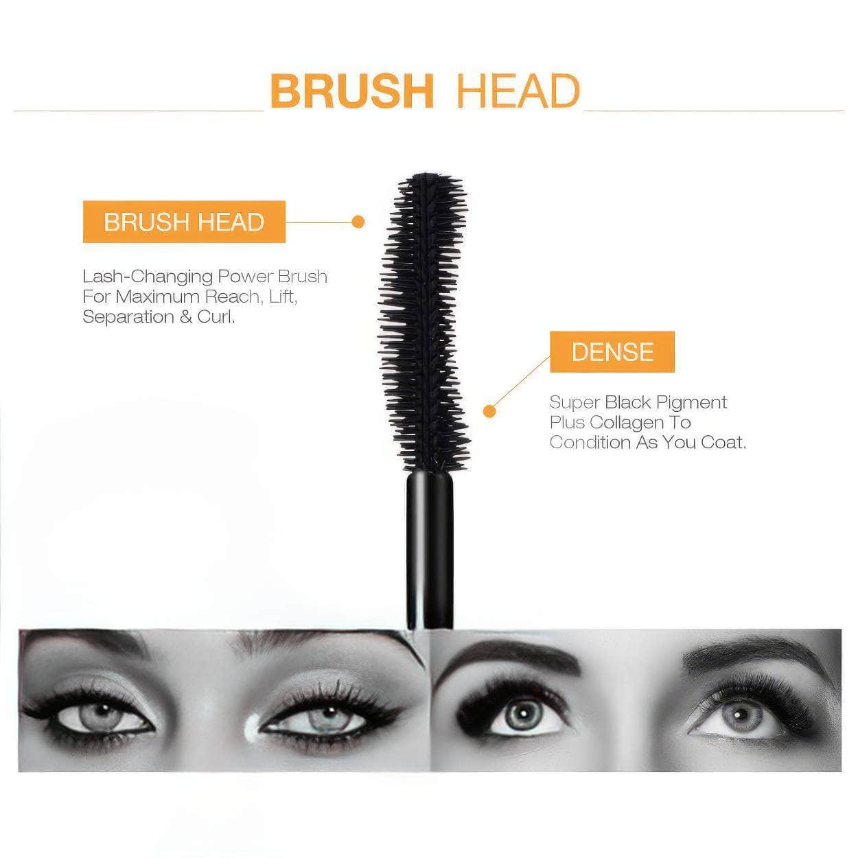 3D Fiber Lashes Mascara: Thick, Lengthening, Long Black Lash, Eyelash Extension - Pro Eye Makeup, Eye-Cosmetics 9981