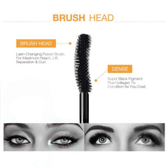 3D Fiber Lashes Mascara: Thick, Lengthening, Long Black Lash, Eyelash Extension - Pro Eye Makeup, Eye-Cosmetics 9981
