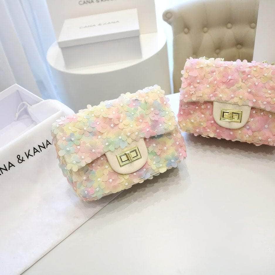 3D Floral Embellished Twist Lock Bags
