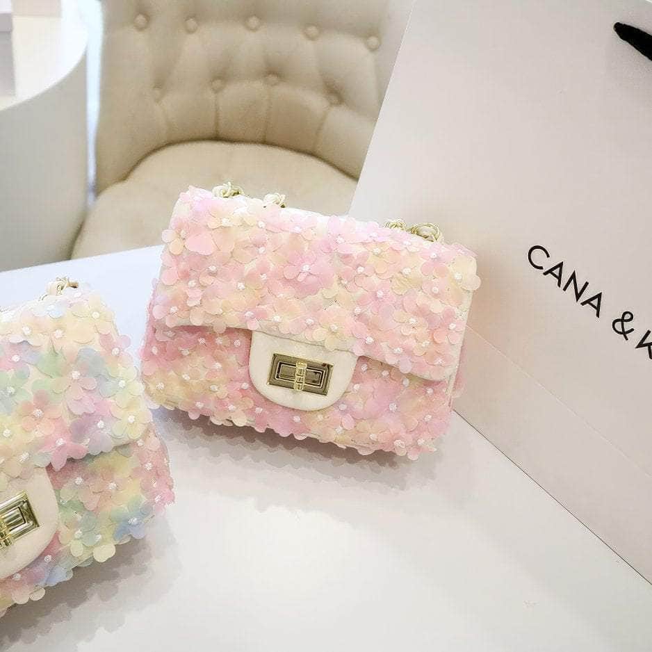 3D Floral Embellished Twist Lock Bags