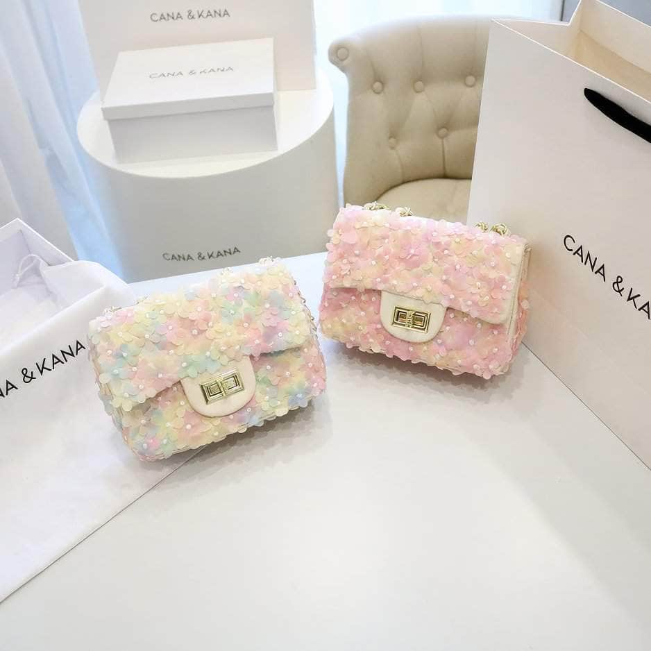 3D Floral Embellished Twist Lock Bags