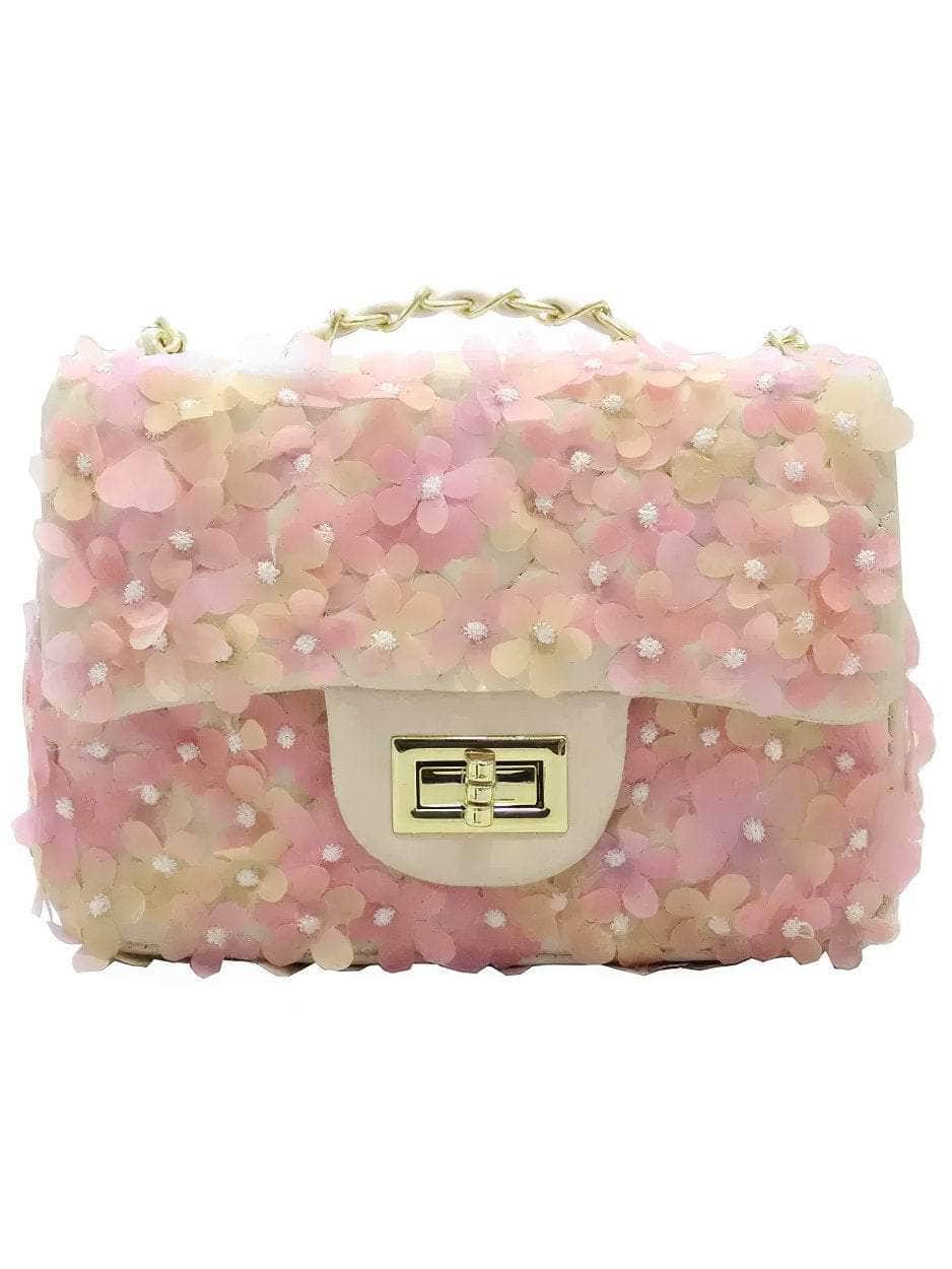 3D Floral Embellished Twist Lock Bags