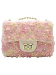 3D Floral Embellished Twist Lock Bags