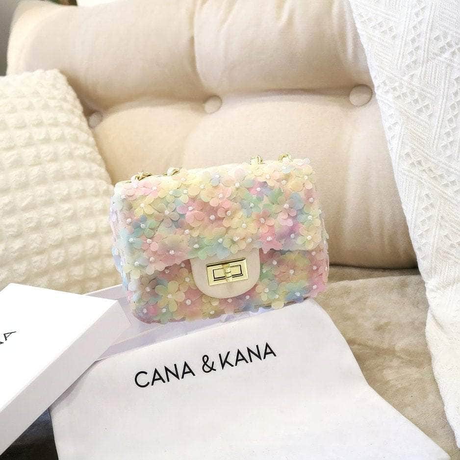 3D Floral Embellished Twist Lock Bags