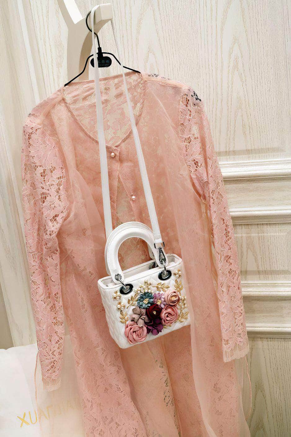 3D Floral Leaf Croc Hand Bag