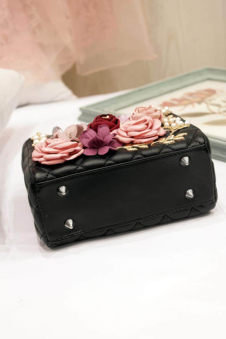 3D Floral Leaf Croc Hand Bag