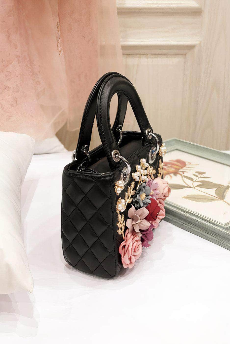 3D Floral Leaf Croc Hand Bag