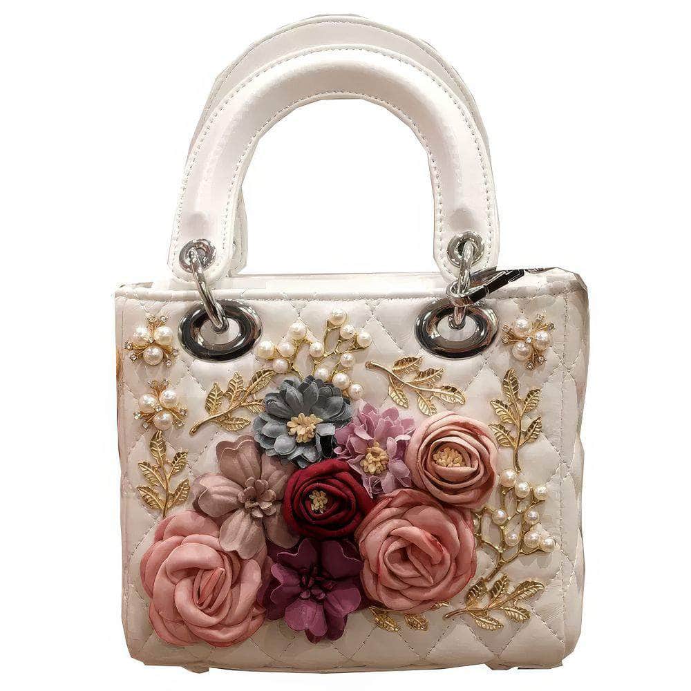3D Floral Leaf Croc Hand Bag