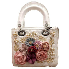 3D Floral Leaf Croc Hand Bag