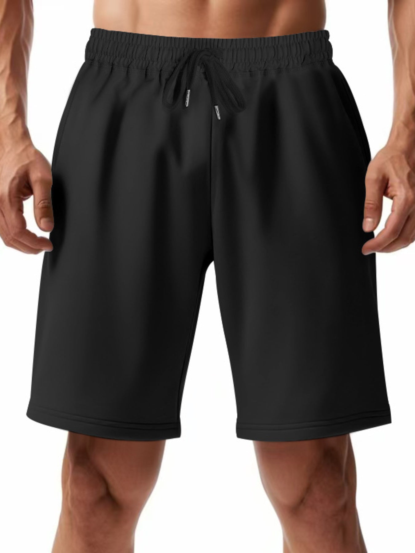 Men's casual shorts with a drawstring waist, available in regular and plus sizes.