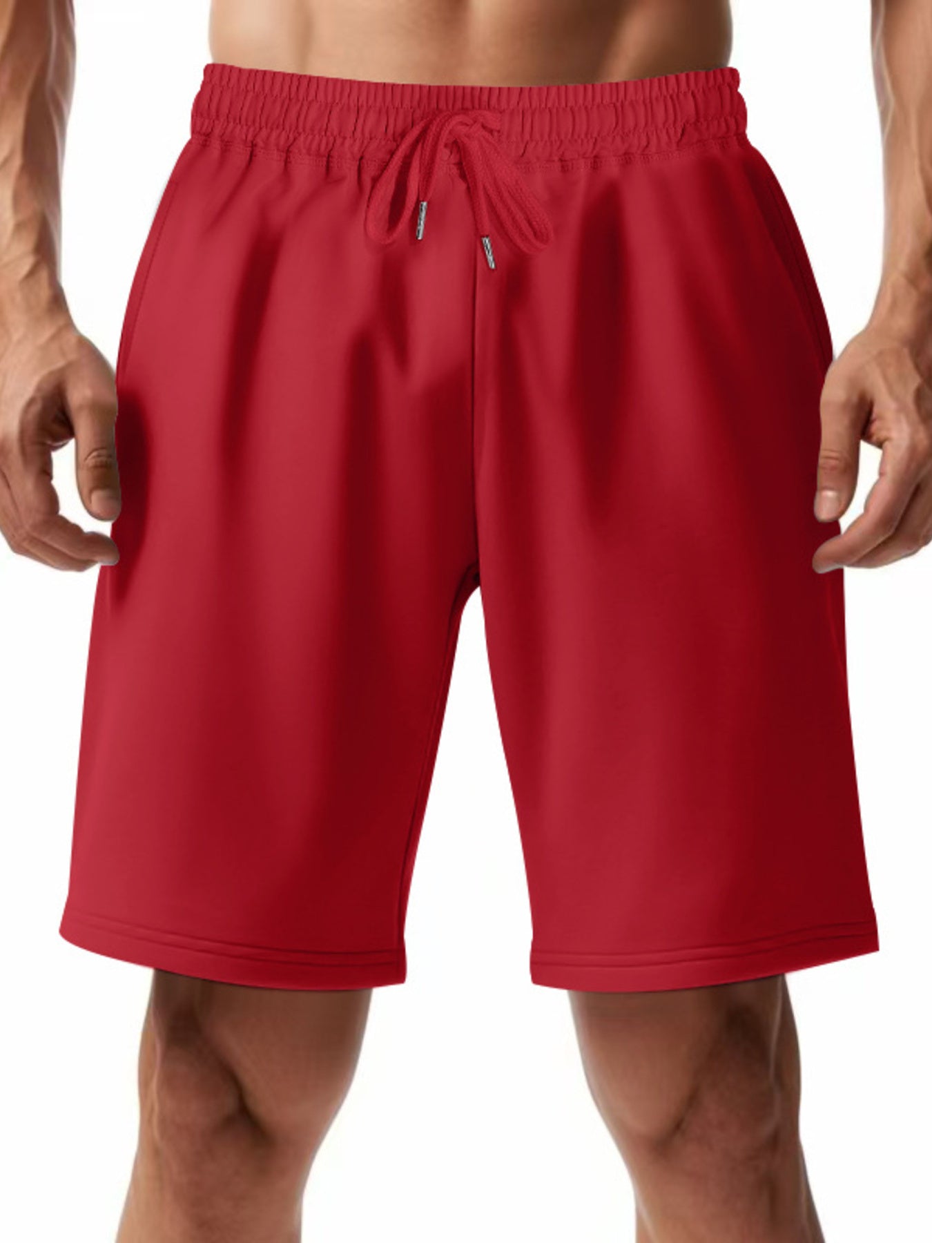 Men's casual shorts with a drawstring waist, available in regular and plus sizes.