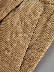 Men's pleated corduroy casual pants with pockets.