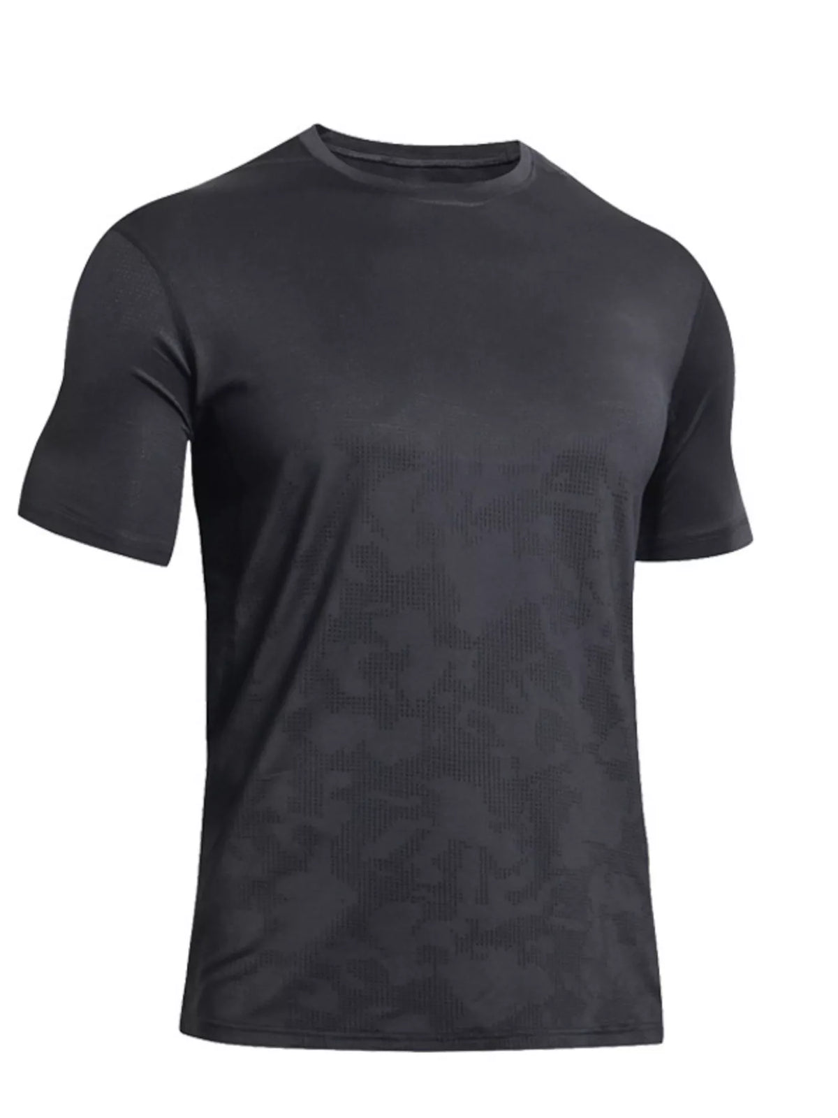 Men's round-neck active T-shirt with supplier-listed seamless construction.