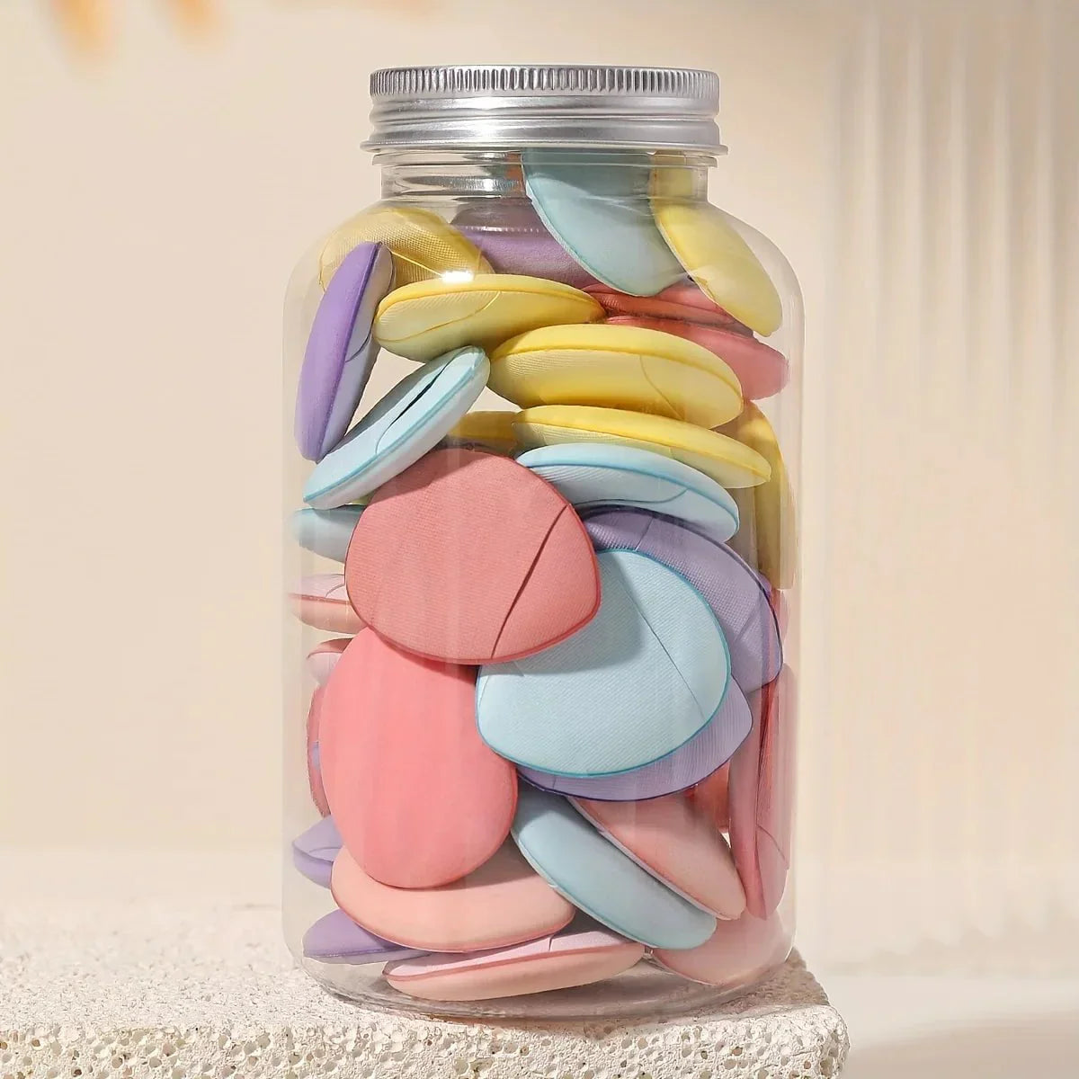 50pcs Finger Puff Makeup Sponge MULTICOLOR