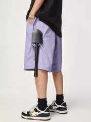 Men's casual loose fit shorts with a drawstring waist and pockets.