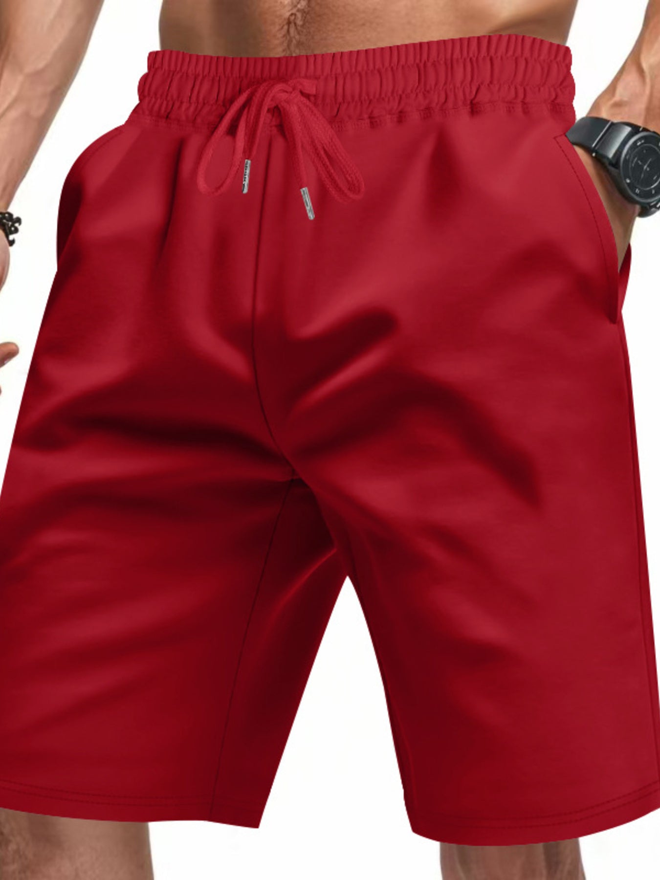 Men's casual shorts with a drawstring waist, available in regular and plus sizes.