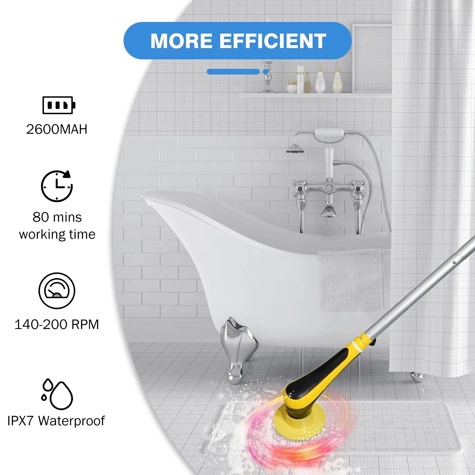 6-in-1 Electric Cleaning Brush: USB Spin Scrubber for Kitchen and Bathroom
