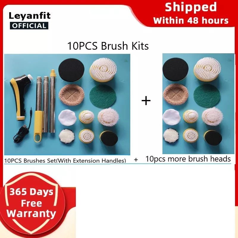 6-in-1 Electric Cleaning Brush: USB Spin Scrubber for Kitchen and Bathroom 10pcs More Brush Kit