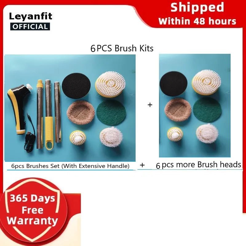 6-in-1 Electric Cleaning Brush: USB Spin Scrubber for Kitchen and Bathroom 6pcs More Brush Kits