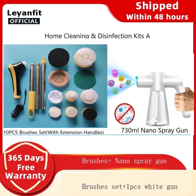 6-in-1 Electric Cleaning Brush: USB Spin Scrubber for Kitchen and Bathroom Home cleaning Kits A